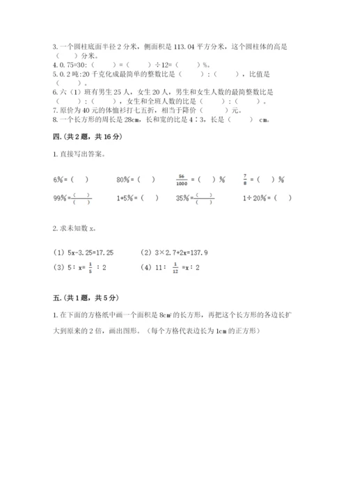 人教版六年级数学小升初试卷（能力提升）.docx