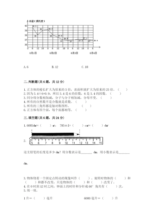 人教版五年级下册数学期末考试卷word版.docx