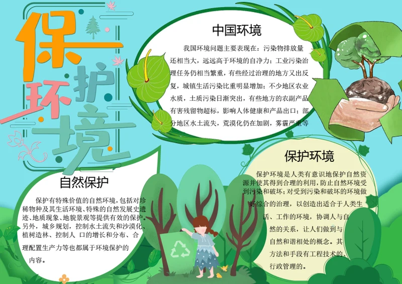 保护环境word手抄报