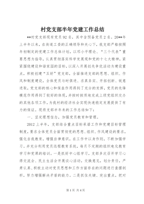 村党支部半年党建工作总结.docx