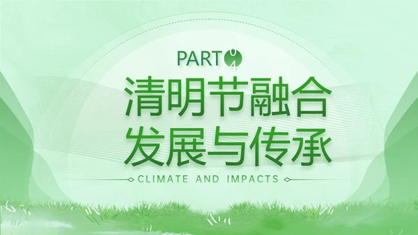 春晓清明悦趣时光清明节春雨嫩绿色PPT模板
