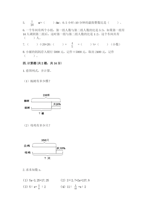 冀教版六年级下册数学期末测试卷（黄金题型）.docx