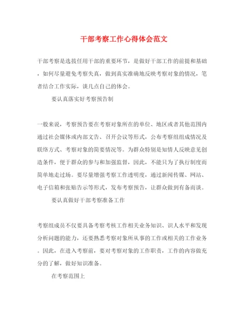 精编干部考察工作心得体会范文.docx