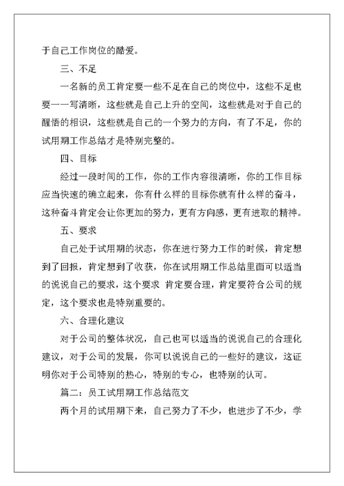 2022年试用期工作总结写法及例文-试用期工作总结简短