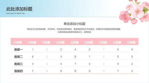 蓝粉色渐变简约清新通用PPT演示模板