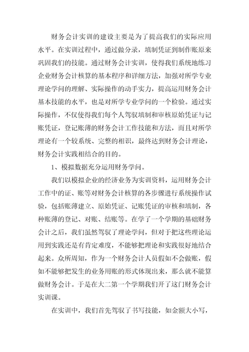 会计个人实习总结通用版