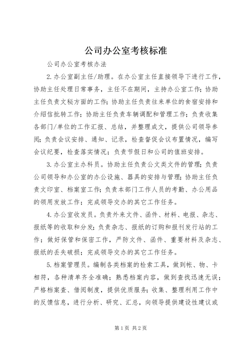 公司办公室考核标准 (4).docx