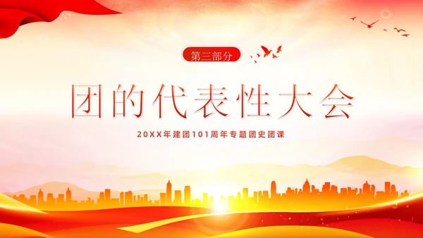 共青团建团101周年团史团课PPT课件五四青年节