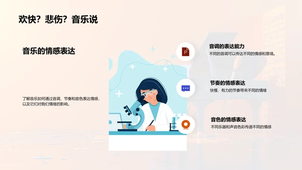 音乐与颜色的情感联系PPT模板