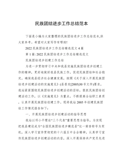 民族团结进步工作总结范本.docx