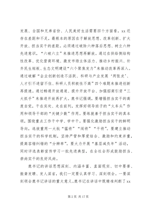全市解放思想改革创新扩大开放担当实干和防范化解重大风险会议致辞稿.docx