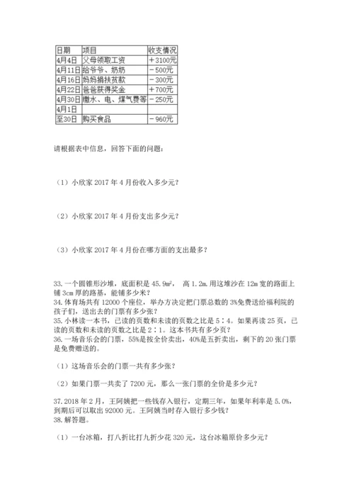 六年级小升初数学应用题50道（满分必刷）.docx