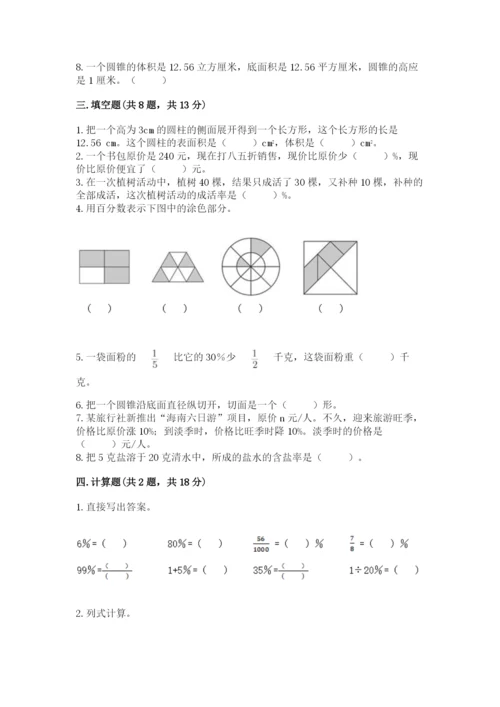 苏教版六年级下册数学期中测试卷含答案（轻巧夺冠）.docx