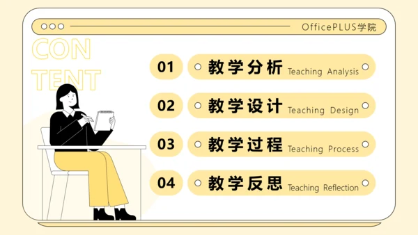 黄色插画风英语汇报PPT模板