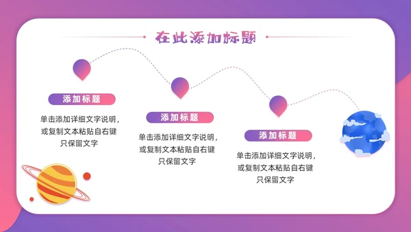 渐变剪纸卡通风神秘太空漫游太空相关主题PPT课件星球