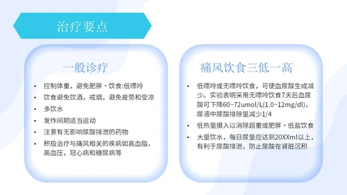 蓝绿色简约痛风患者护理护士护理培训PPT模板