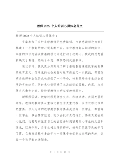 教师2022个人培训心得体会范文.docx