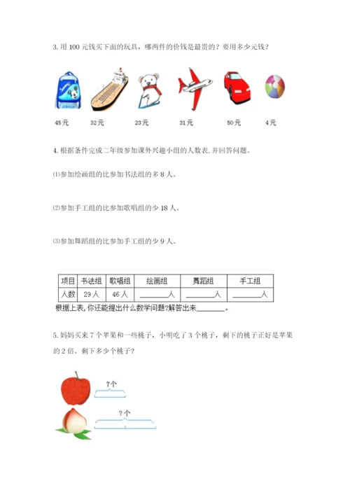 小学二年级数学应用题50道附答案（培优a卷）.docx