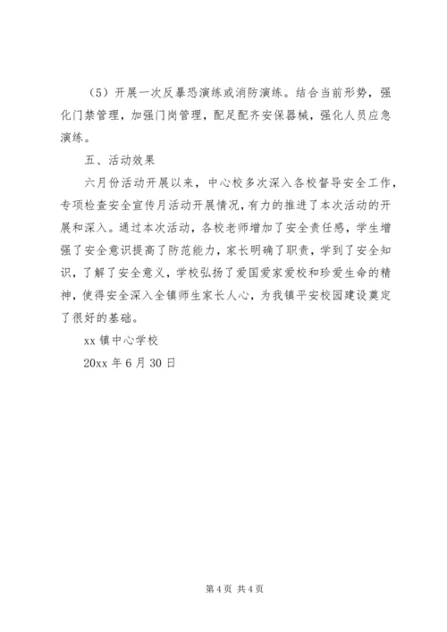 学校开展安全生产月活动主要工作汇报.docx