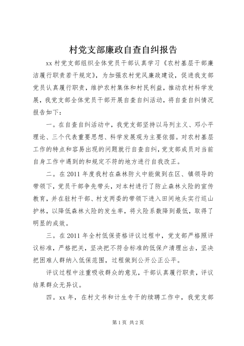 村党支部廉政自查自纠报告.docx