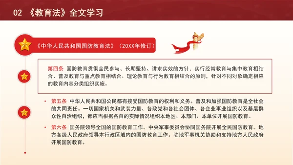 2024中华人民共和国国防教育法全文解读学习PPT课件