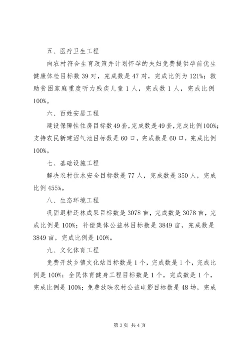 乡镇民生工程目标任务完成情况的自查报告.docx