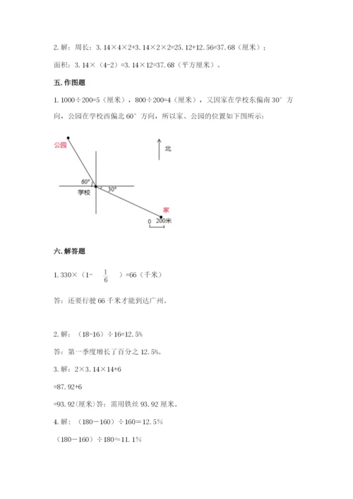 2022人教版六年级上册数学期末卷（有一套）word版.docx