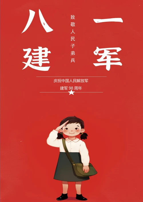 致敬人民子弟兵建军节海报