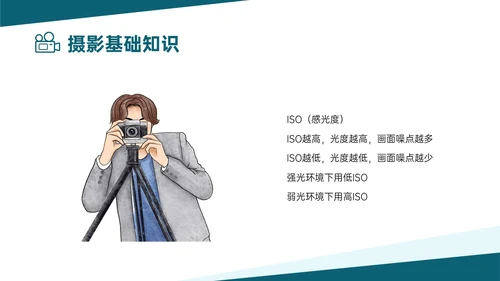 绿色卡通插画风新闻摄影知识培训PPT课件