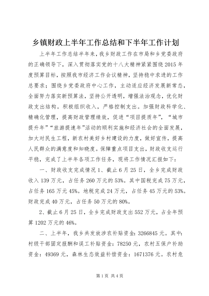 乡镇财政上半年工作总结和下半年工作计划.docx