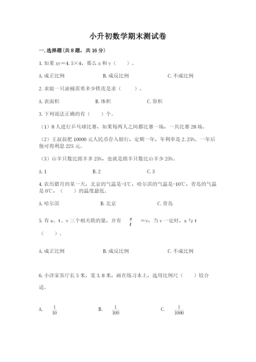 小升初数学期末测试卷附参考答案（培优b卷）.docx