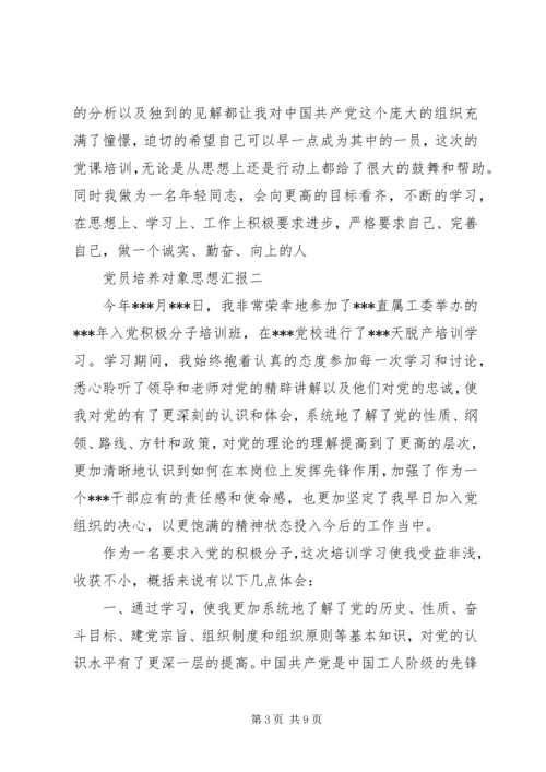 党员培养对象思想汇报.docx