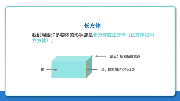 蓝色人教版五年级下册-数学-长方体和正方体课件PPT模板