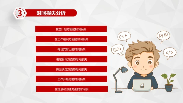 红色商务员工培训时间管理培训PPT