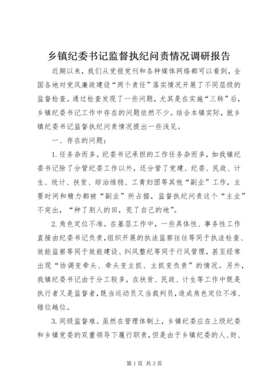 乡镇纪委书记监督执纪问责情况调研报告.docx