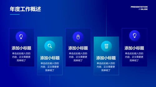蓝色渐变科技风格通用演示PPT模板