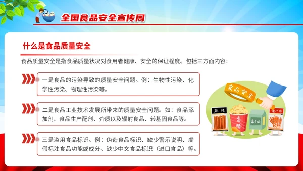 红色清新风全国食品安全法宣传周课件PPT模板