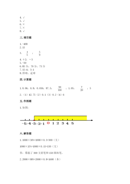 沪教版数学六年级下册期末检测试题附完整答案【典优】.docx