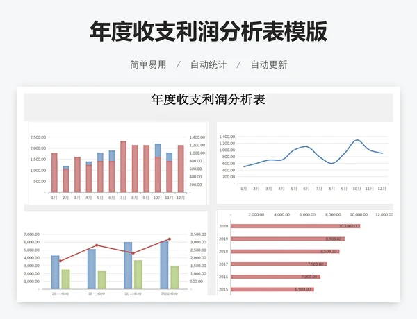 年度收支利润分析表模版