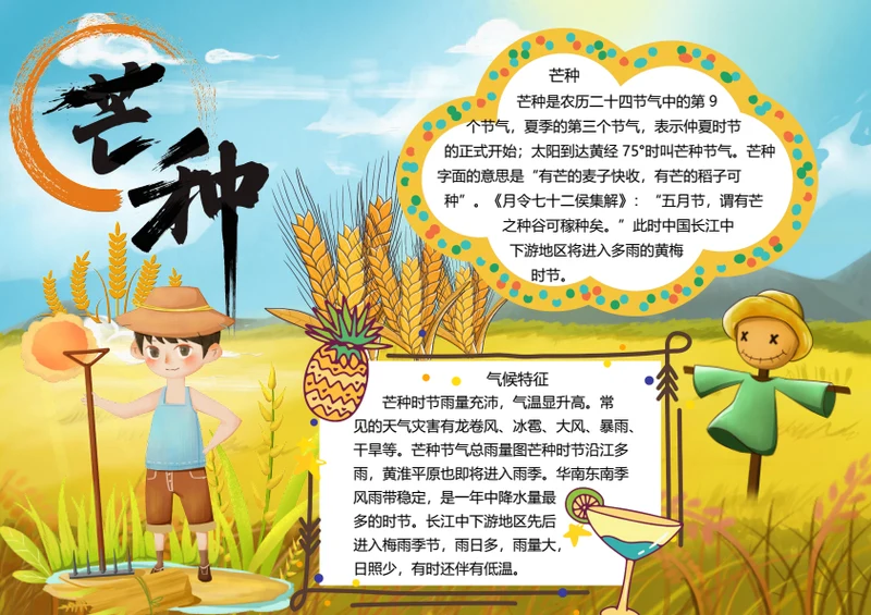 二十四节气芒种word小报