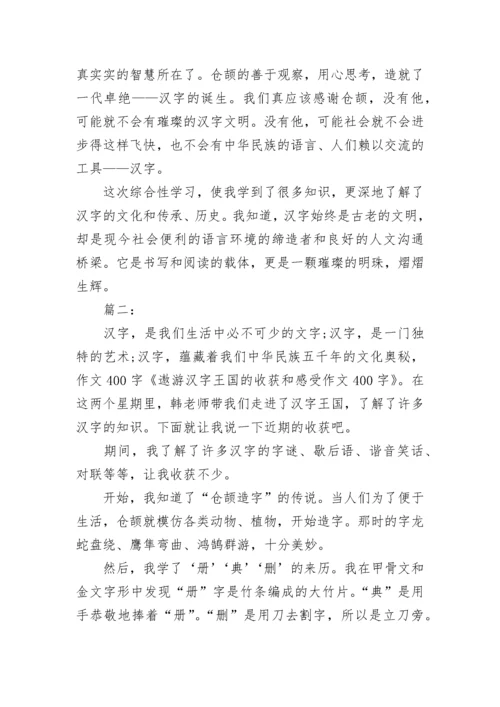 学习遨游汉字王国的收获作文.docx