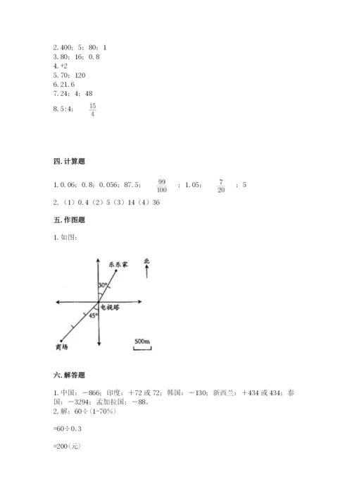 江山市六年级下册数学期末测试卷word.docx