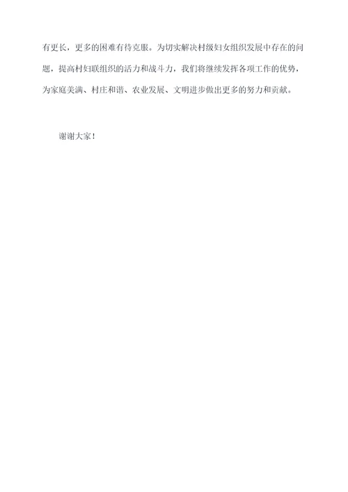 村妇联改革会议工作报告