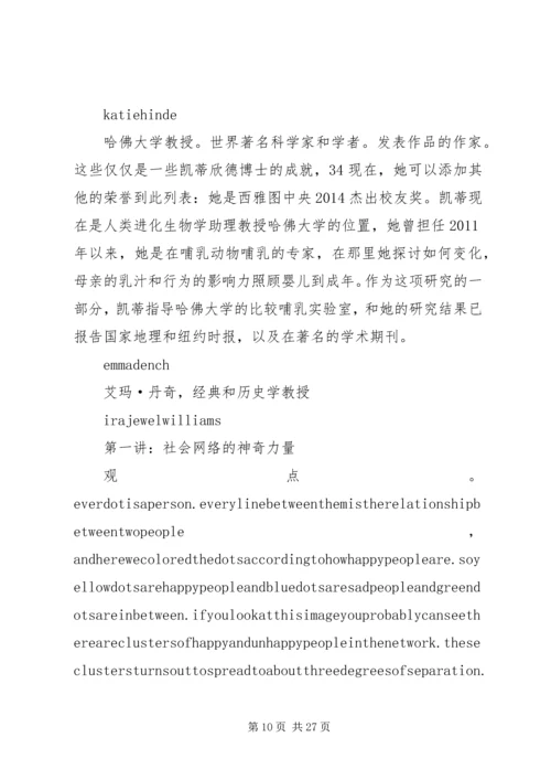 网易公开课学习感想 (4).docx