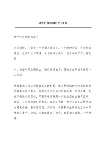 初中班级学期总结10篇.docx