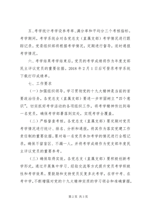 全校党员中开展“学报告学党章”考学活动方案.docx
