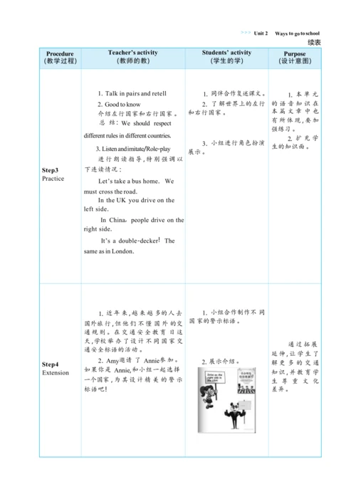 Unit 2 Ways to go to school Part C Story time大单元整体
