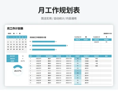 月工作计划规划表