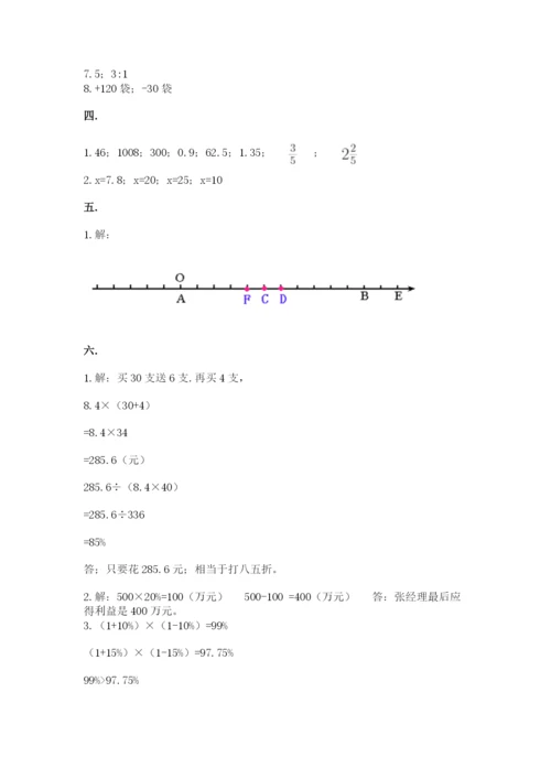 小学六年级数学期末自测题附参考答案【a卷】.docx