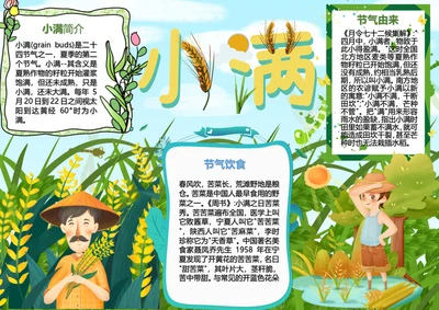 小清新二十四节气小满Word海报